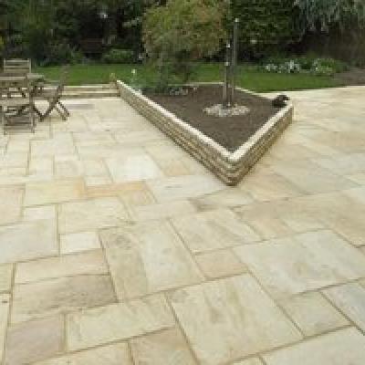 Fossil Mint Indian Sandstone Paving Slabs