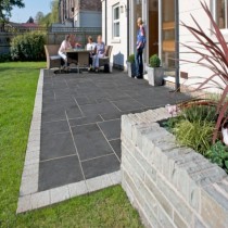 Black Indian Limestone Natural Calibrated Patio Paving Slabs Pack 15.5m2 22mm Black Indian Limestone Natural Calibrated Patio Paving Slabs Pack 15.5m2 22mm