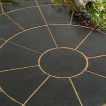 Black Indian Limestone Natural Circle Paving Slabs Pack 2.7m Black Indian Limestone Natural Circle Paving Slabs Pack 2.7m