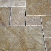 Travertine Stone Tumbled Patio Paving Slabs Pack 16.35m2 30mm Travertine Stone Tumbled Patio Paving Slabs Pack 16.35m2 30mm