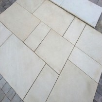 White Mint Indian Sandstone Honed Calibrated Patio Paving Slabs Pack 18.5m2 22mm White Mint Indian Sandstone Honed Calibrated Patio Paving Slabs Pack 18.5m2 22mm